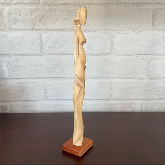 Nude Lady Wooden Art Nouveau Sculpture - Picture 5 of 14